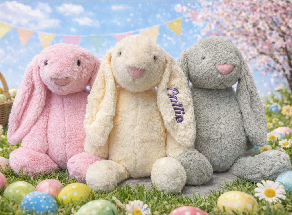 16 inch Customized Soft Cuddle Bunny (3 color options) (FREE SHIPPING)