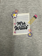 Custom Teacher 1/4 Zip Fleece Pullover - Embroidered Notebook Artwork