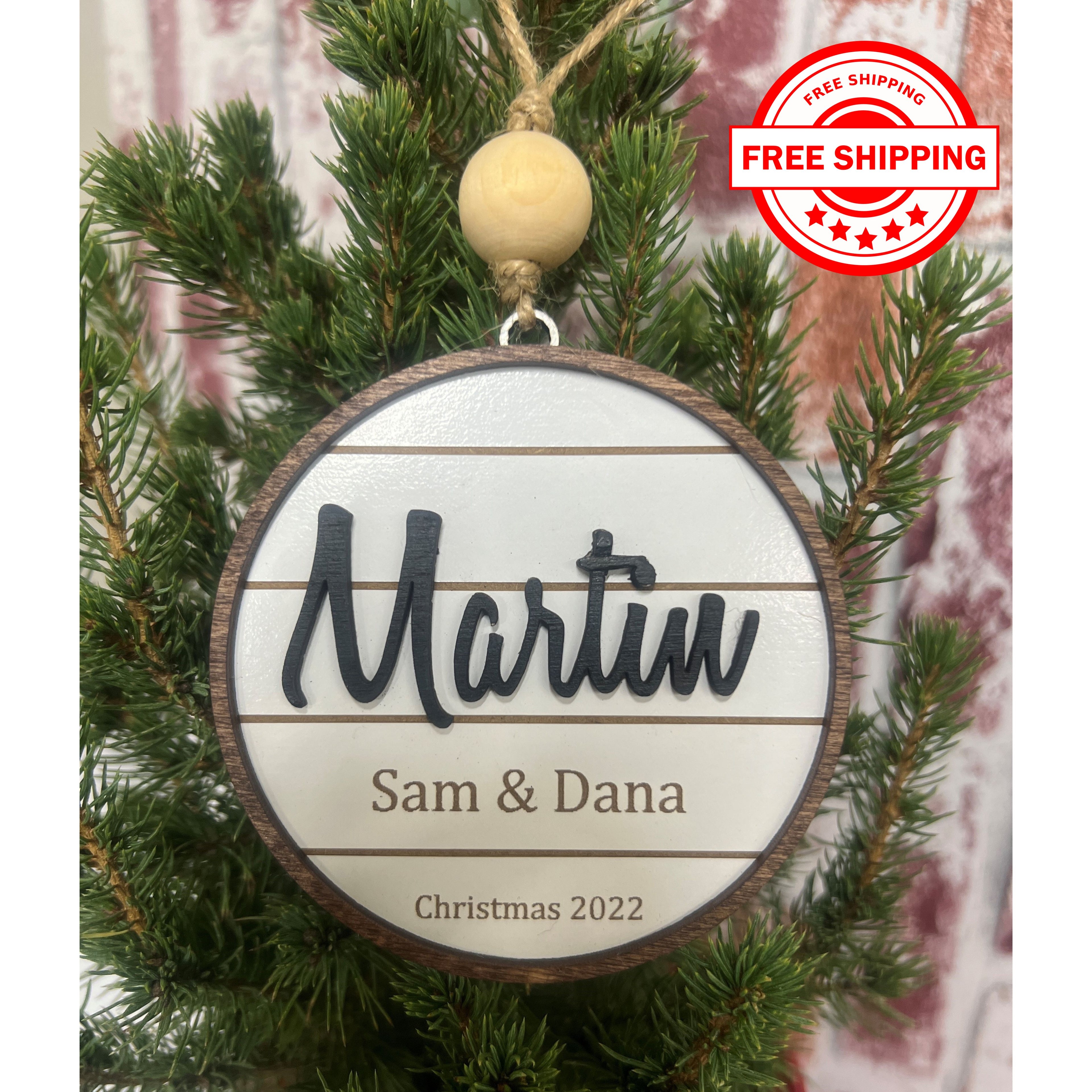 Family Name Shiplap Ornament
