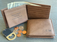 Brown Leather Bi Fold Wallet
