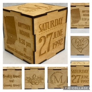 Wedding Day Wood Block