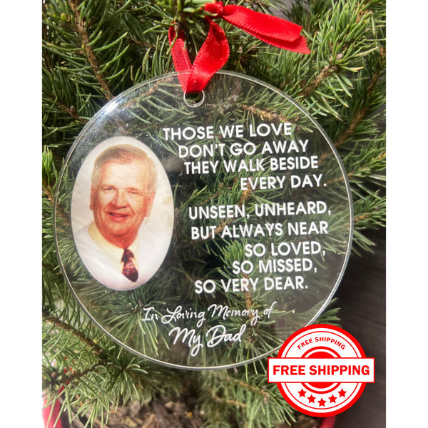 Remembrance Round Ornament with Picture